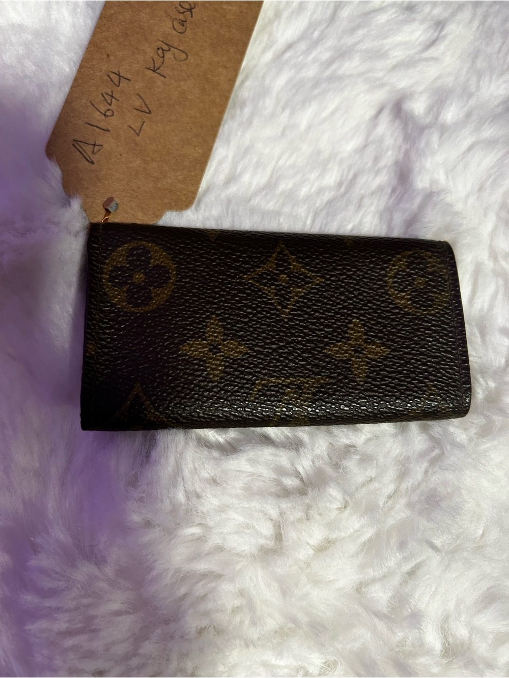Louis Vuitton Monogram Canvas Key Holder in Dark Brown and Gold Accents